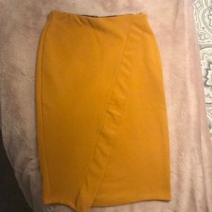 Zara Mustard Bodycon Skirt